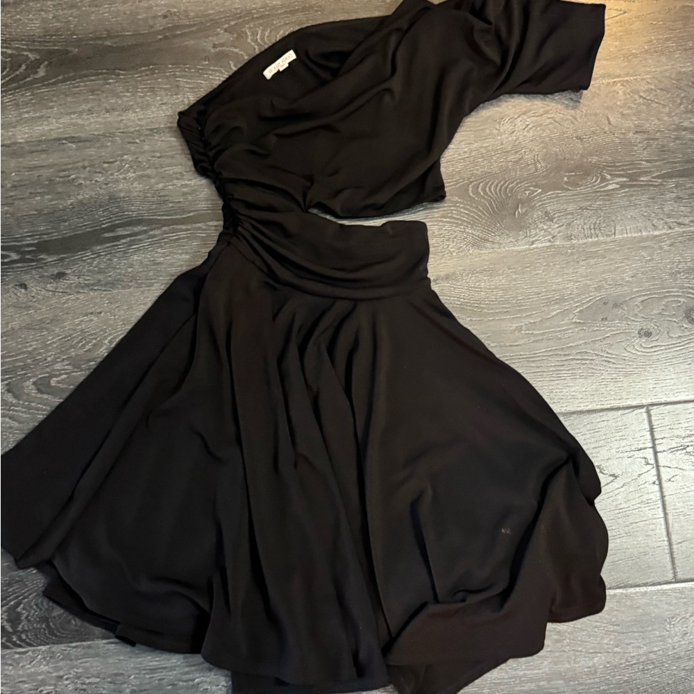Ronny Kobo Collection Black One-Shoulder Dress